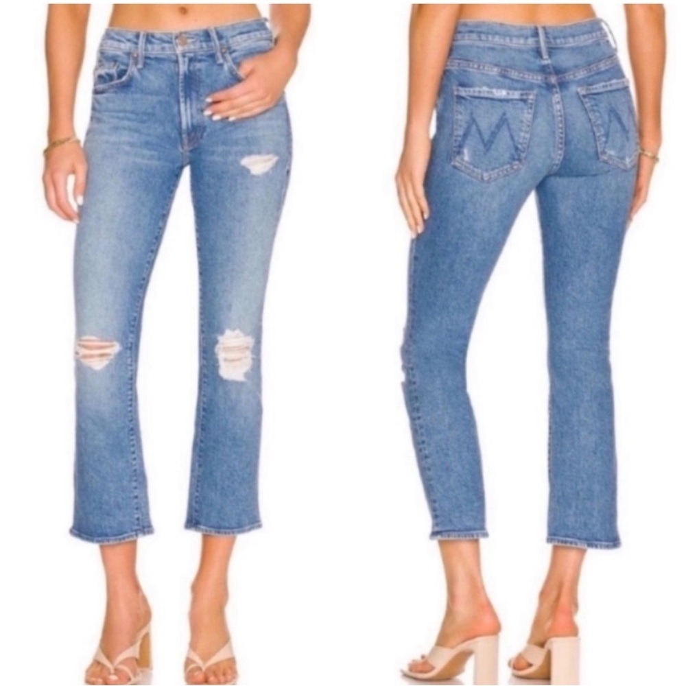 MOTHER Straight Leg‎ Jeans Size 27- The Insider Ankle Bloom and Doom- Distressed - Picture 2 of 11